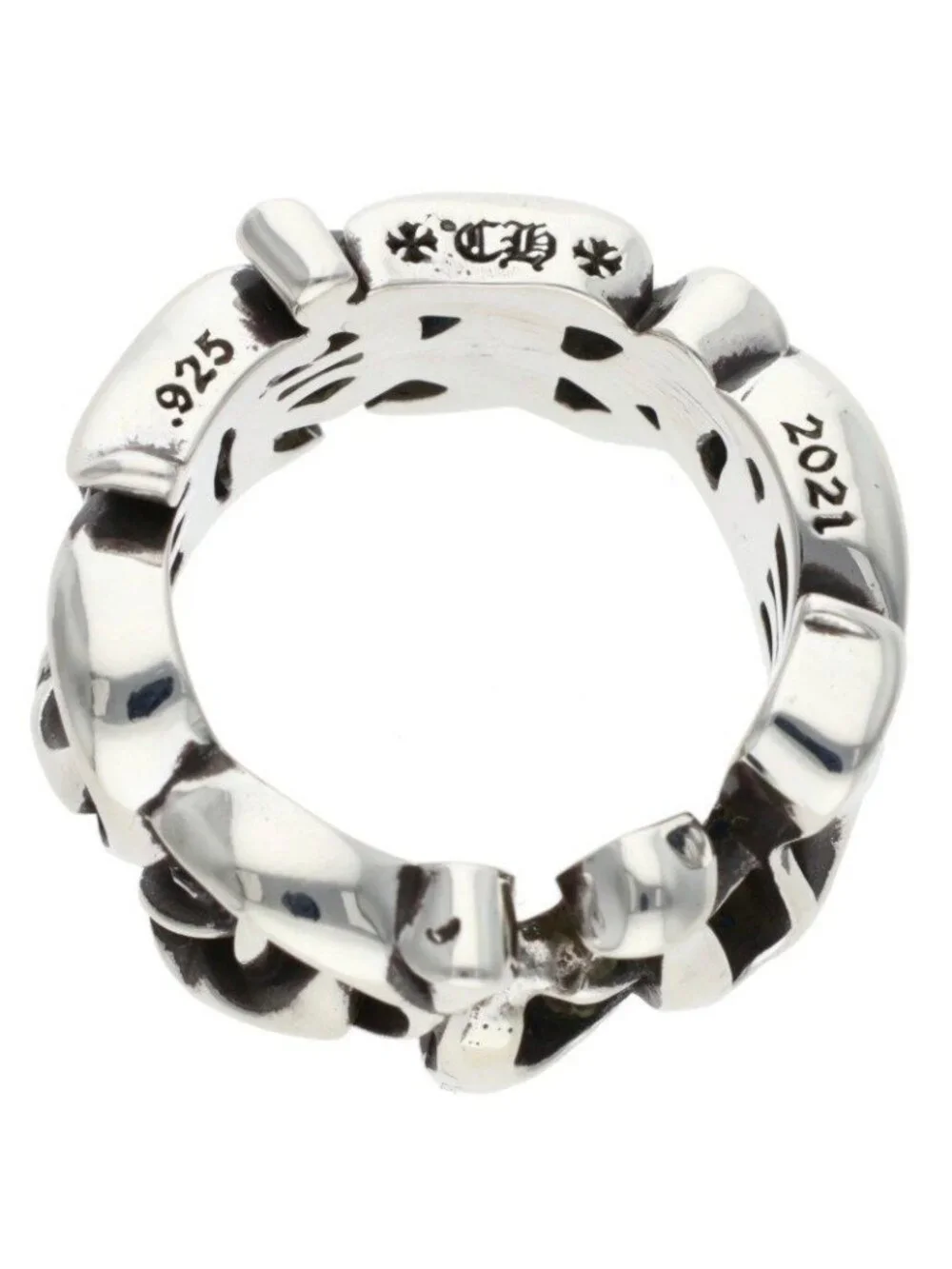 Chrome Hearts Large Script Band Silver Ring